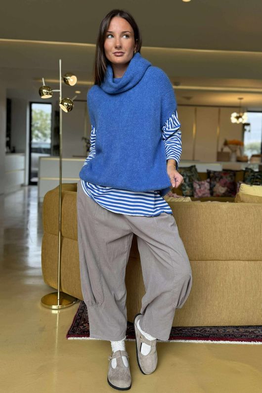 Morag Cowl Knit Tank Soft Cobalt /8 =